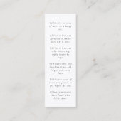 Carte de Signet chic et élégante pour le mémorial  (Dos)