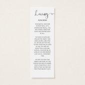 Carte de Signet commémoratif des funérailles (Dos)