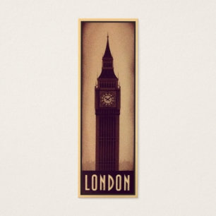 Carte de signet de Londres avec la silhouette de