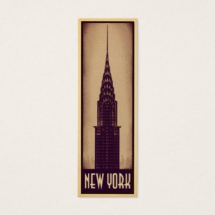 Carte de signet de New York avec la silhouette de