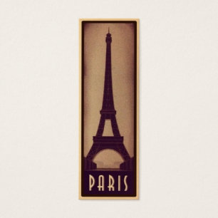 Carte de signet de Paris avec la silhouette de