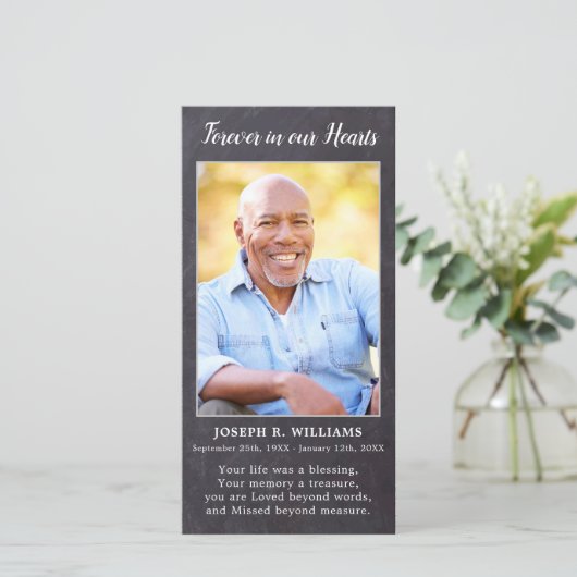 Carte de Signet de prière funéraire Rustique (Debout devant)