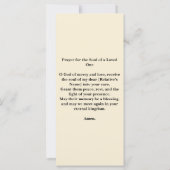 Carte de Signet du service commémoratif funéraire  (Dos)