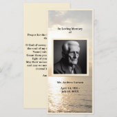 Carte de Signet du service commémoratif funéraire  (Devant / Derrière)