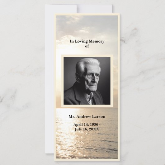 Carte de Signet du service commémoratif funéraire  (Devant)