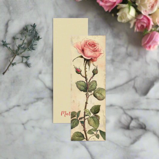 Carte de Signet vintage Rose Auteur