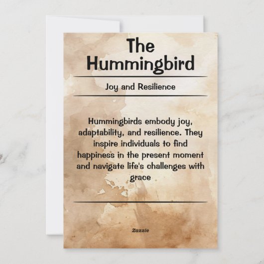 Carte de signification animale pour le Totem d'ois (Dos)