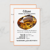 Carte de signification de cristal Citrine (Devant / Derrière)