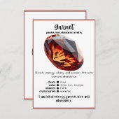 Carte de signification de cristal Garnet (Devant / Derrière)