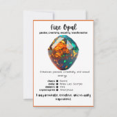 Carte de signification de cristal Opale Fire (Devant)