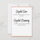 Carte de signification de cristal Opale Fire (Dos)