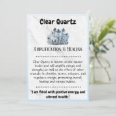 Carte de signification de cristal - Quartz clair (Debout devant)