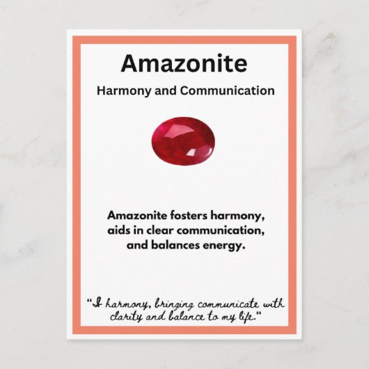 Carte de signification de la pierre cristalline d' (Devant)