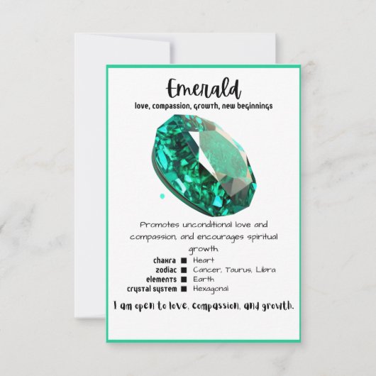 Carte de signification Emerald Crystal (Devant)