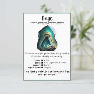 Carte de signification en cristal Onyx