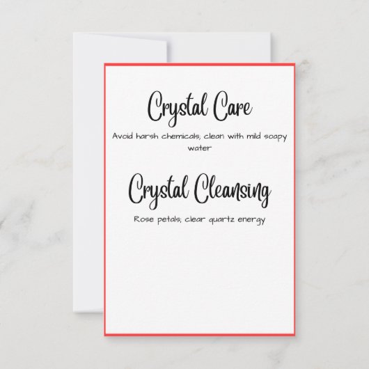 Carte de signification en cristal Ruby (Dos)