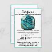 Carte de signification en cristal turquoise (Devant / Derrière)