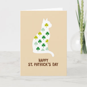 Carte de silhouette de chat Shamrock