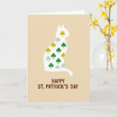 Carte de silhouette de chat Shamrock (Fleur jaune)