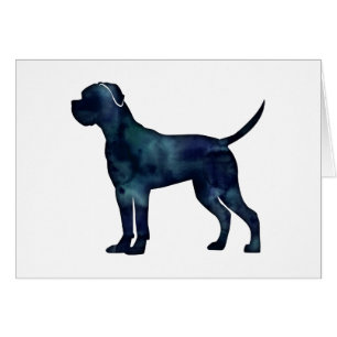 Carte de silhouette de chien en noir Corso