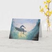 carte de silhouette de surfeur (Fleur jaune)