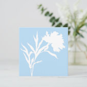 Carte de silhouette florale bleue et blanche (Debout devant)