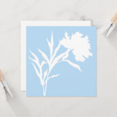 Carte de silhouette florale bleue et blanche (Devant/Arrière en situation)
