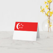 Carte de Singapour avec drapeau (Fleur jaune)