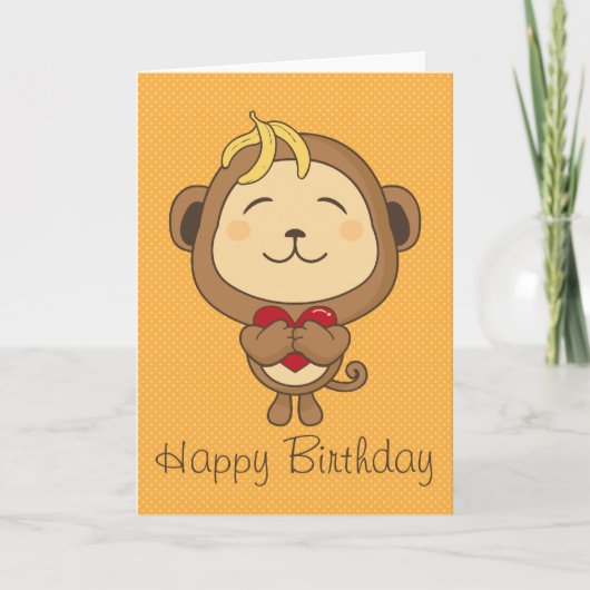 Carte de singe HBD (Devant)