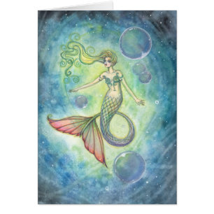 Carte de sirène à l'aquarelle par Molly Harrison