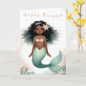 Carte de sirène africaine américaine (Fleur jaune)