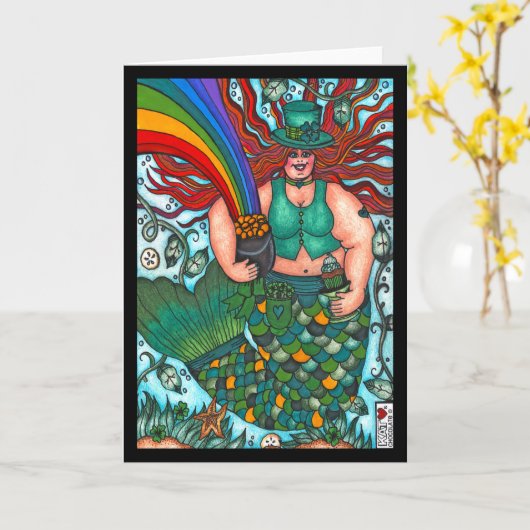 Carte de sirène Saint Patrick (Fleur jaune)
