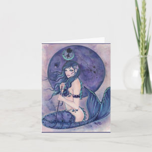 Carte de sirène sorcière des mers par Renee L. Lav