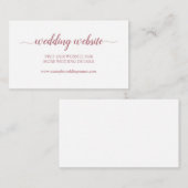 Carte de site du Mariage rose Gold Simple Calligra (Devant / Derrière)