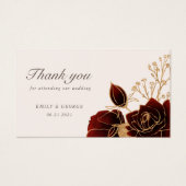 Carte de site Internet Mariage Rose Watercolor Gol (Devant)