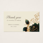 Carte de site Internet Mariage rose Watercolor or (Devant)