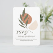 Carte de site Mariage Boho Leafy Response RSVP (Debout devant)