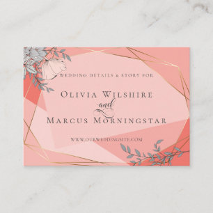 Carte de site mariage   Cadre Or Floral Coral