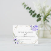 Carte de site mariage | Floral d'anémone violet (Debout devant)