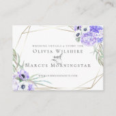 Carte de site mariage | Floral d'anémone violet (Devant)