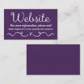Carte de site mariage | Moderne violet & blanc (Devant / Derrière)