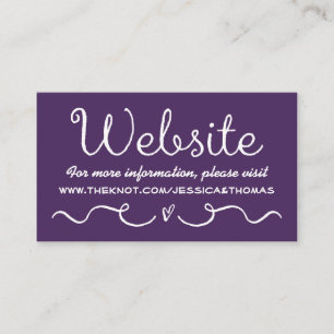 Carte de site mariage Moderne violet & blanc