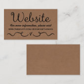 Carte de site mariage | Rustic Country Kraft (Devant / Derrière)