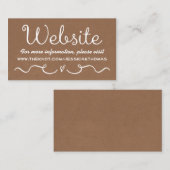 Carte de site mariage | Rustic Country Kraft (Devant / Derrière)