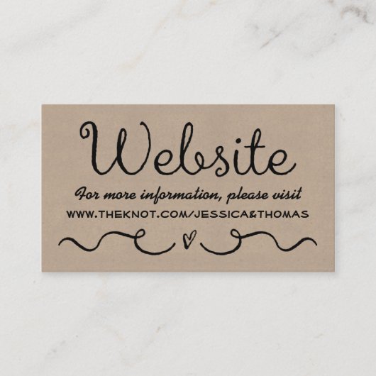 Carte de site mariage | Rustic Country Kraft (Devant)