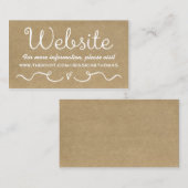 Carte de site mariage | Rustic Country Kraft (Devant / Derrière)