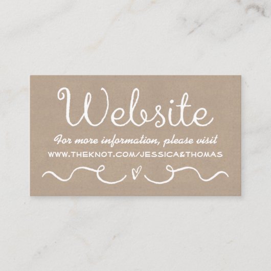 Carte de site mariage | Rustic Country Kraft (Devant)