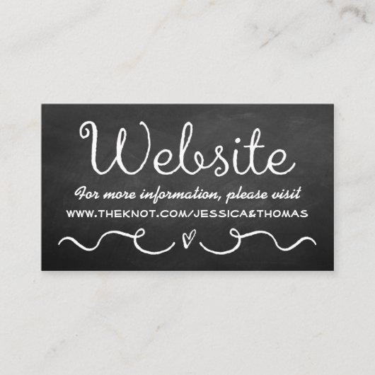 Carte de site mariage | Tableau noir (Devant)