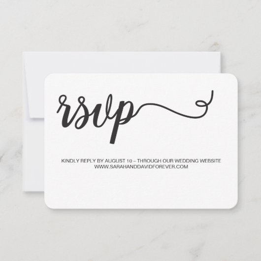 Carte de site RSVP en noir et blanc sans envoi (Devant)