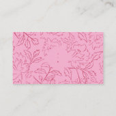 Carte de site Web couleur rose + rouge botanique (Dos)